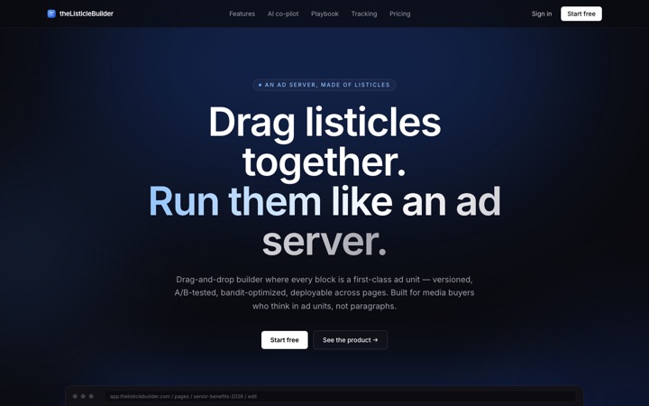 The Listicle Builder screenshot